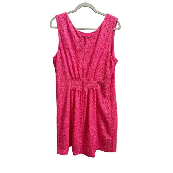 Lilly Pulitzer Clarise Shift Dress Pink Isle Ditsy Diamond Eyelet Sz 14 NEW $228 - Picture 10 of 11